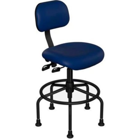 BIOFIT BioFit Manager Chair Multifunctional Control- Height 21 - 28" - Blue Vinyl - Black Powder Coat ETS-H-HG-FFAC-06-P28542 ROYAL